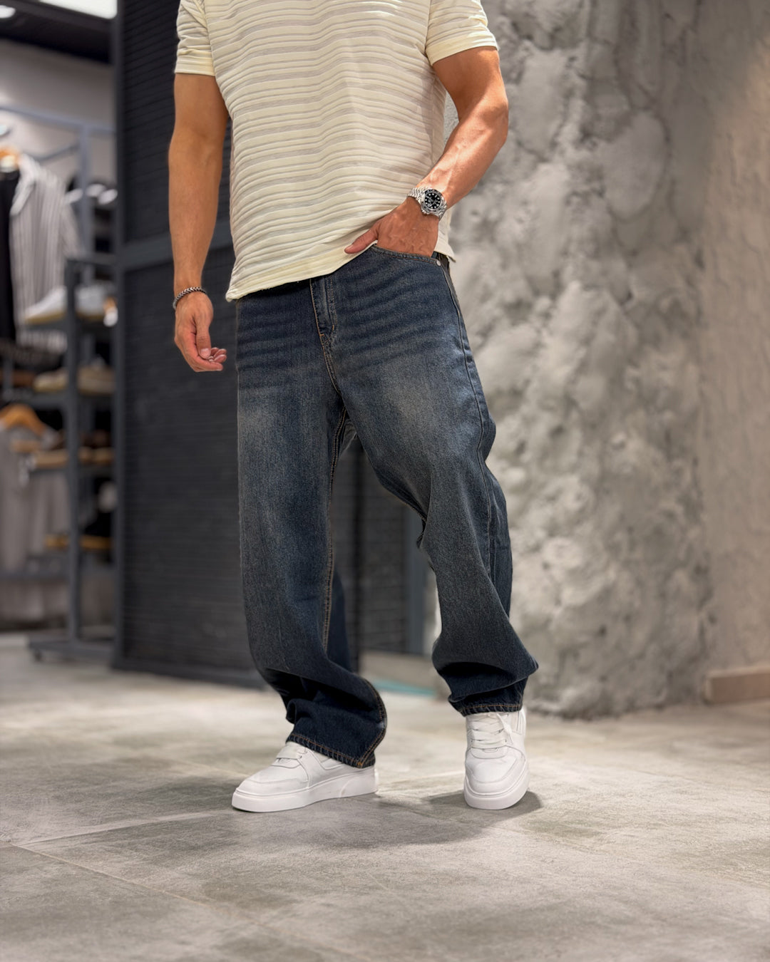 Basic Wide Leg Jeans/9018