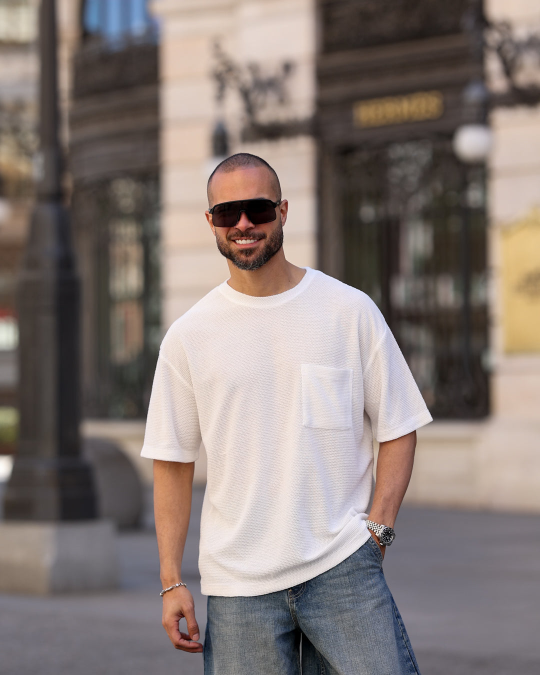 Oversized Basic T-shirt With Pocket/3353