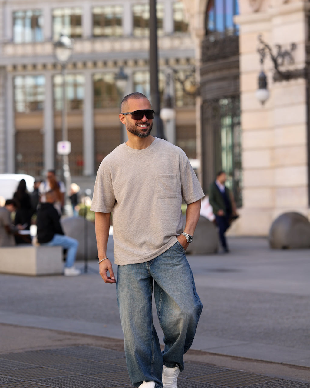Oversized Basic T-shirt With Pocket/3353