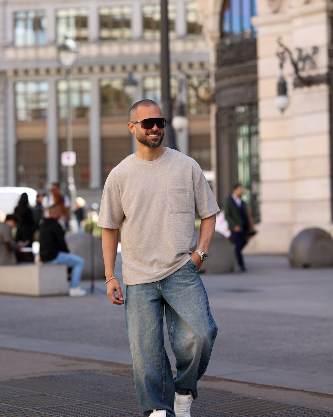 Oversized Basic T-shirt With Pocket/3353