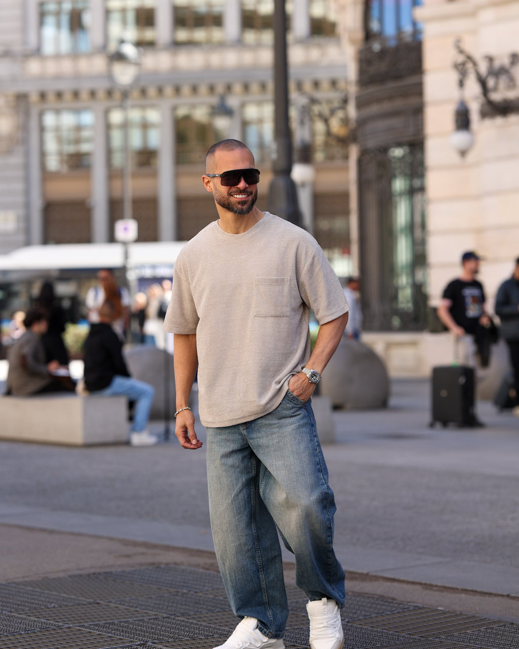 Oversized Basic T-shirt With Pocket/3353