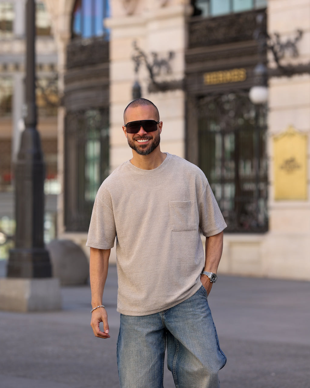 Oversized Basic T-shirt With Pocket/3353