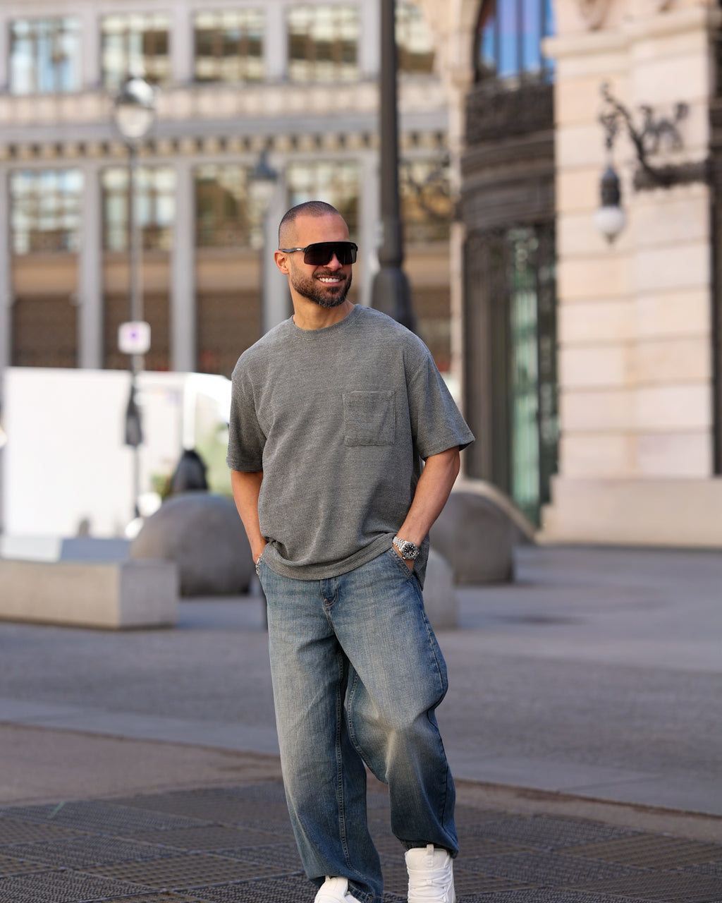 Oversized Basic T-shirt With Pocket/3353