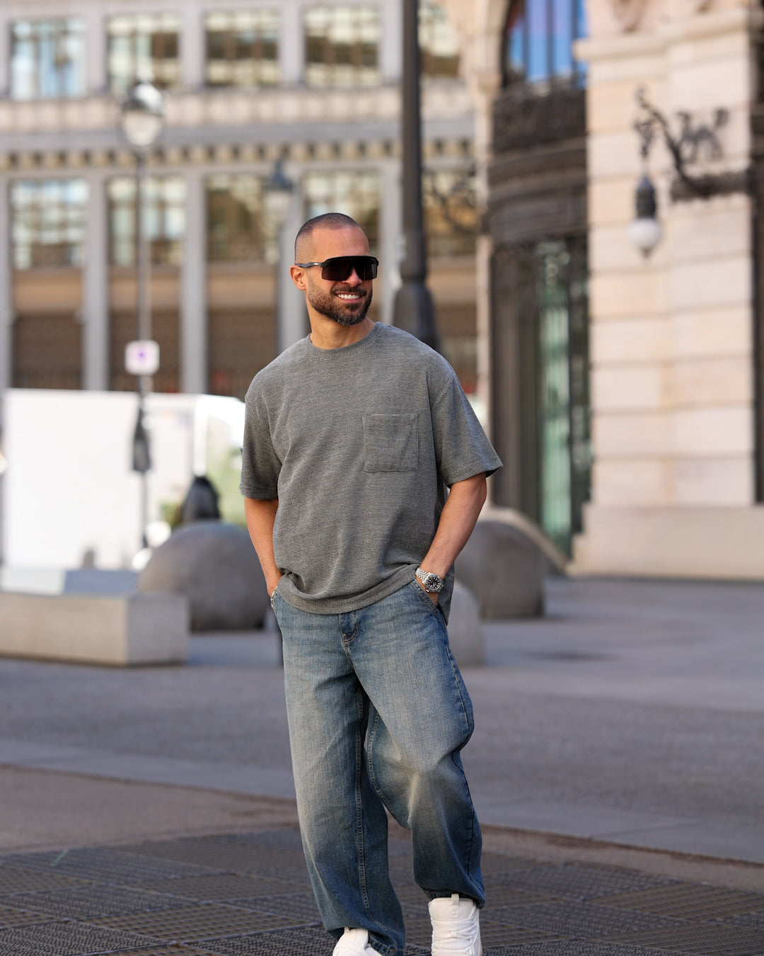 Oversized Basic T-shirt With Pocket/3353