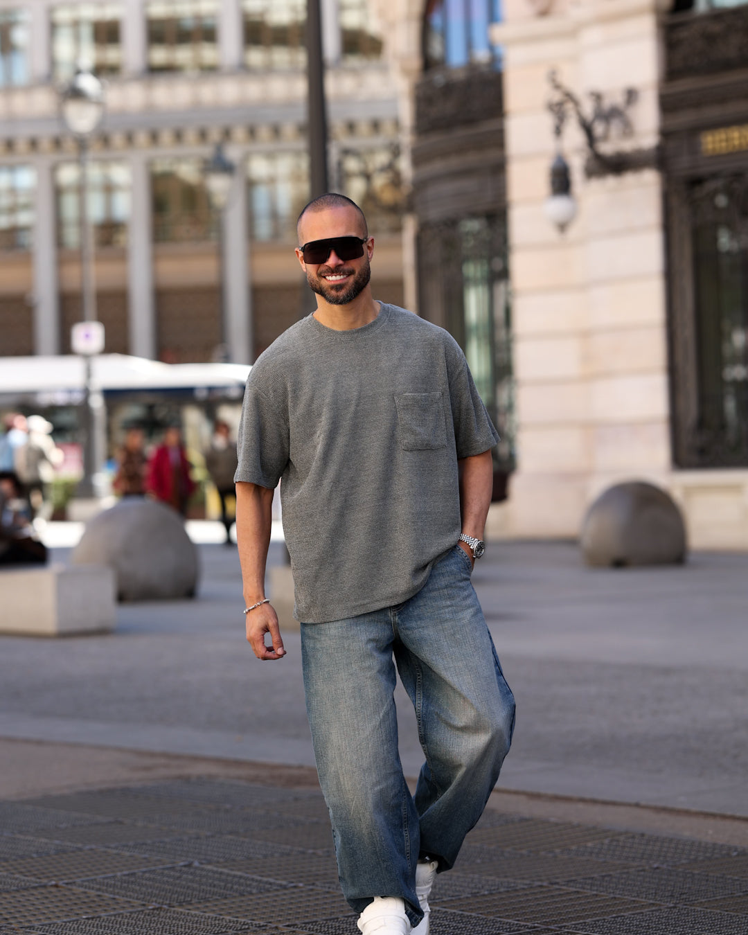 Oversized Basic T-shirt With Pocket/3353