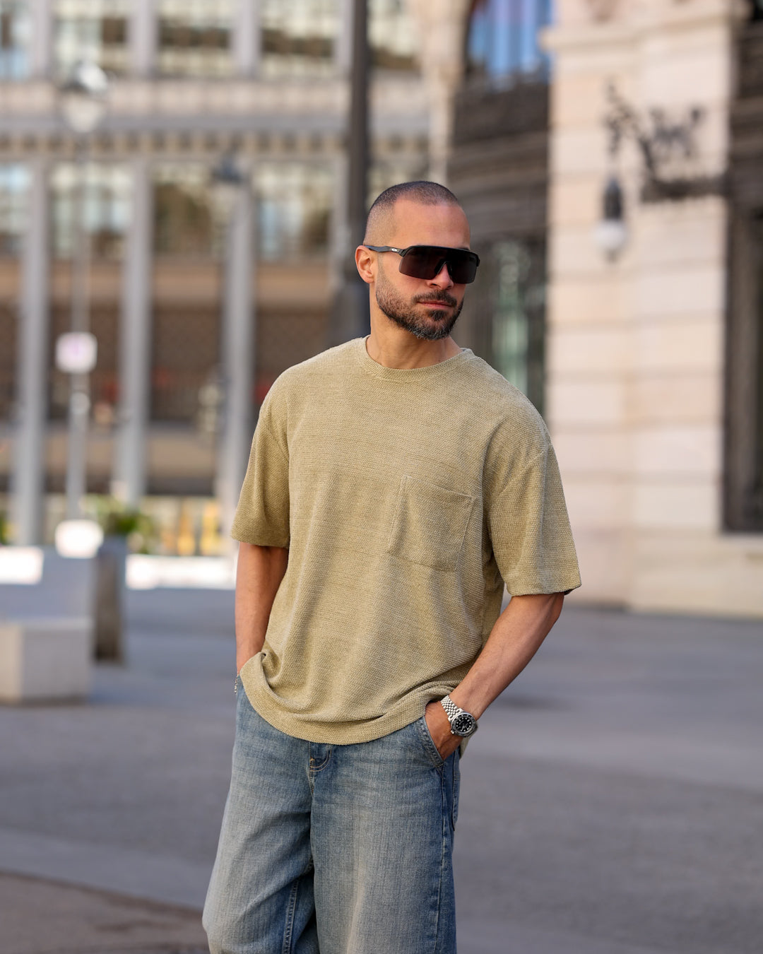 Oversized Basic T-shirt With Pocket/3353
