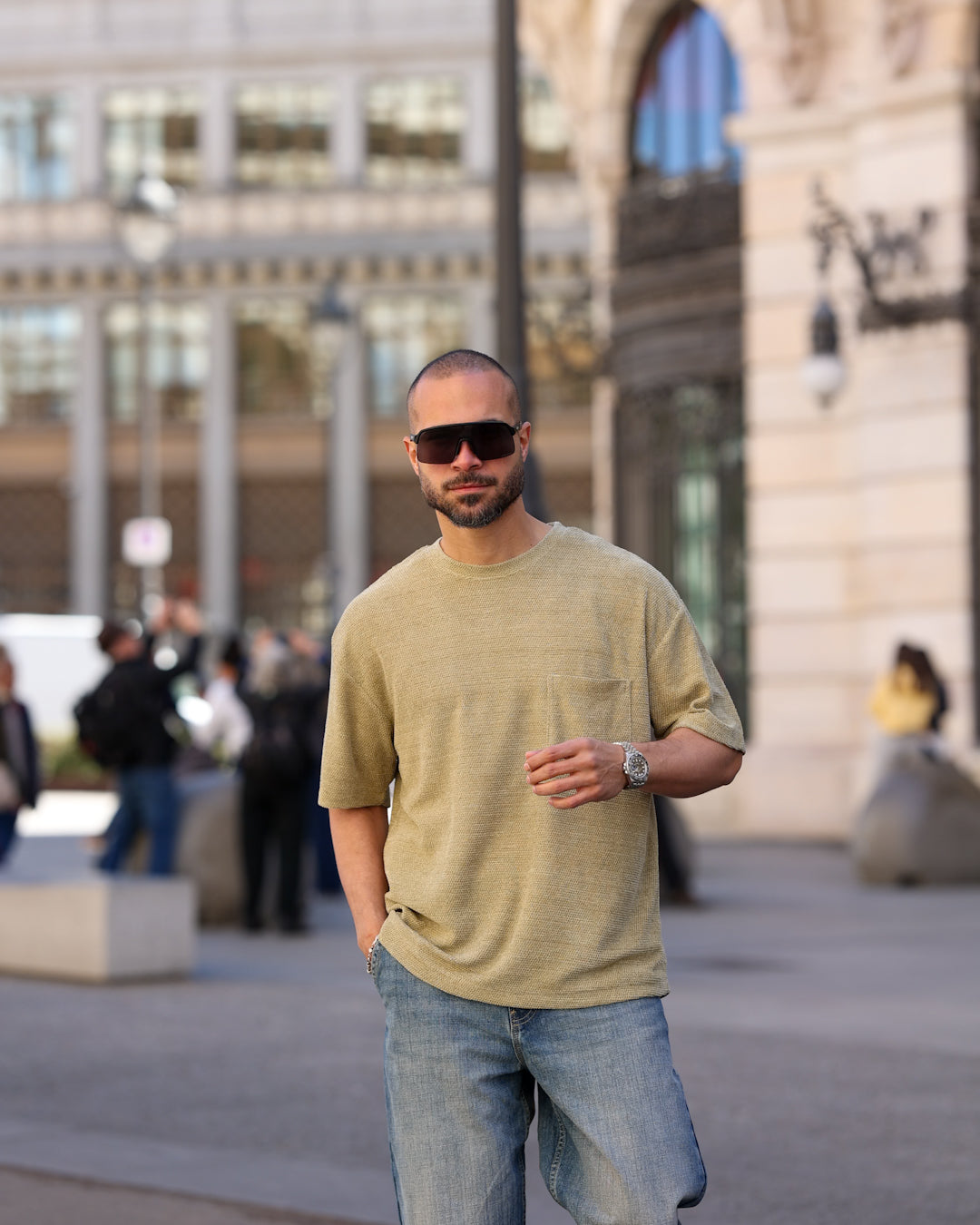 Oversized Basic T-shirt With Pocket/3353
