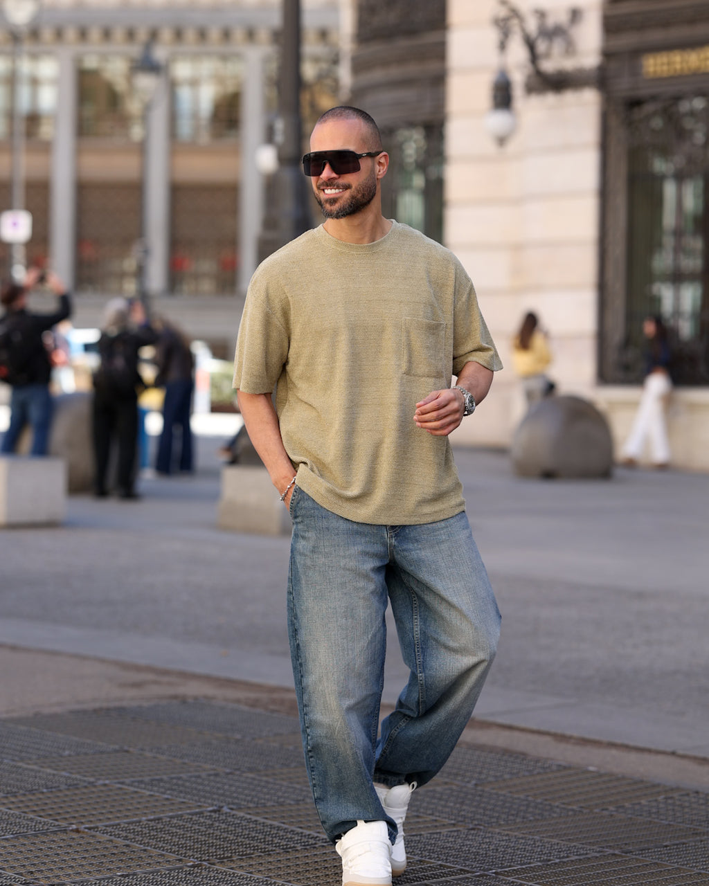Oversized Basic T-shirt With Pocket/3353