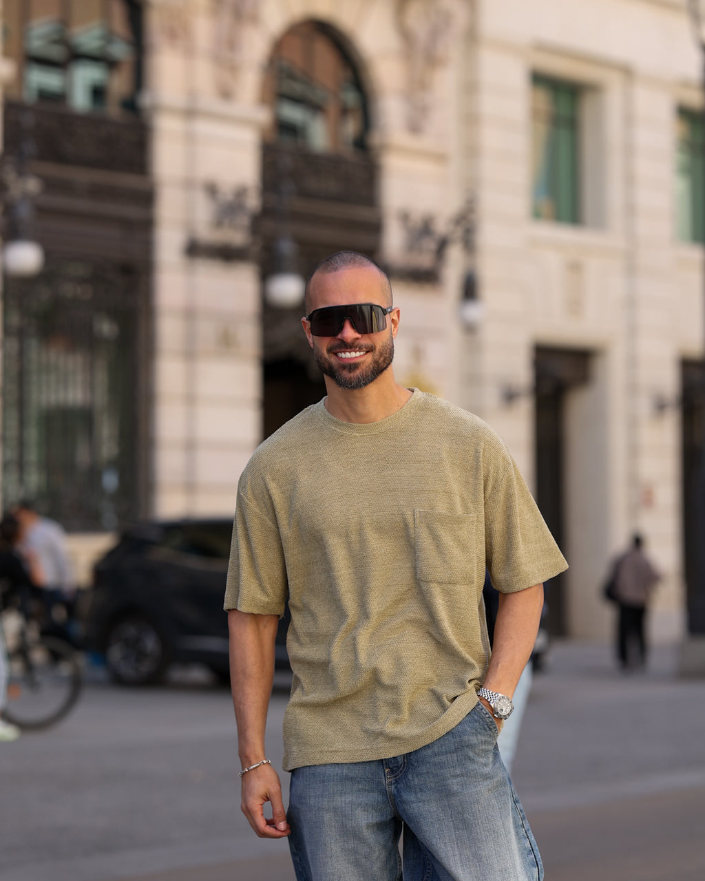 Oversized Basic T-shirt With Pocket/3353