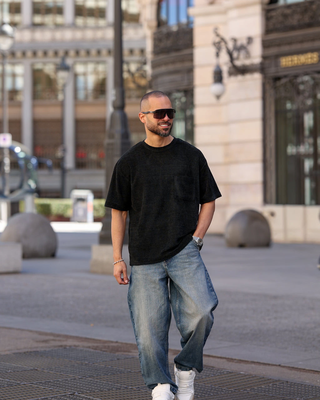 Oversized Basic T-shirt With Pocket/3353