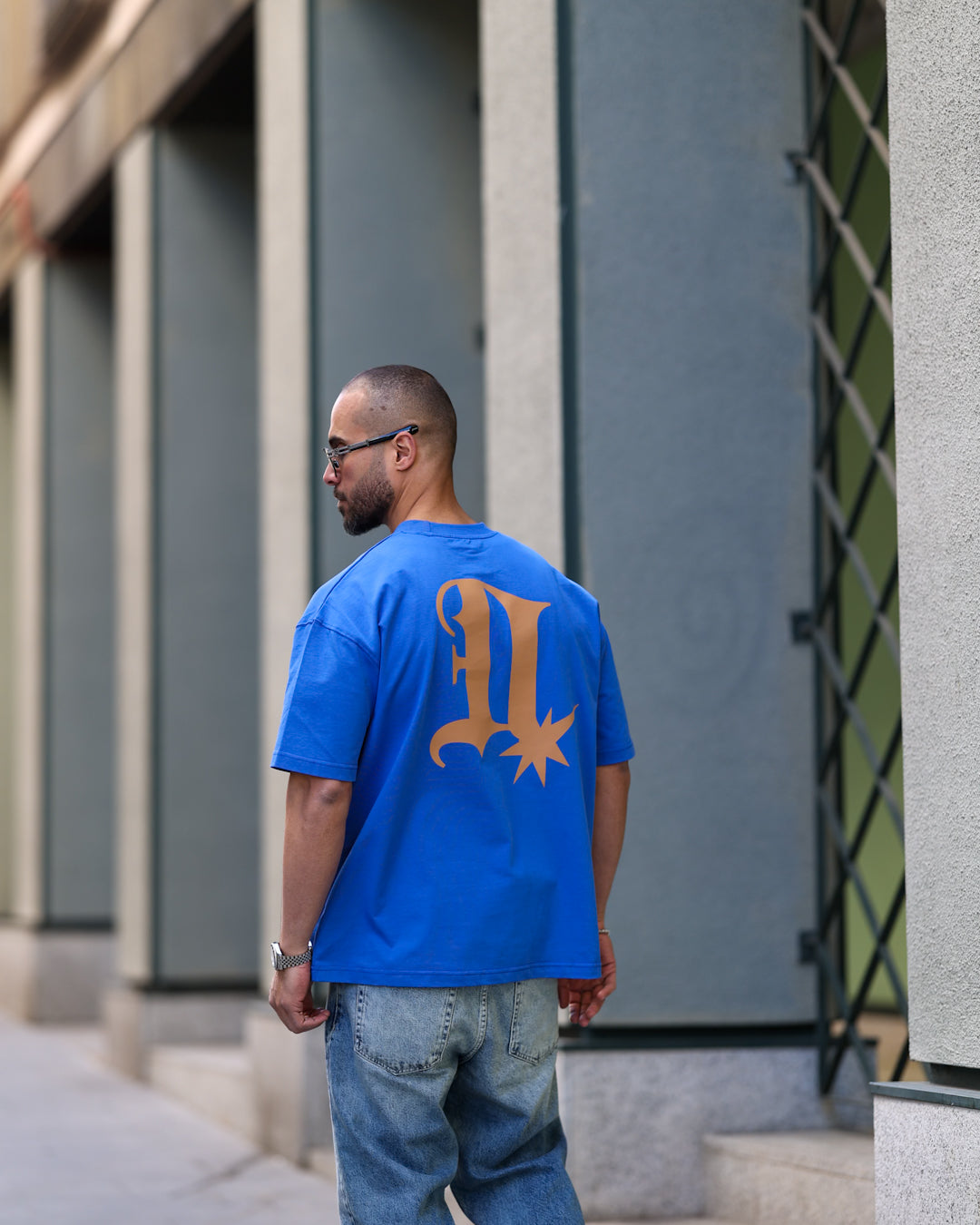 Printed Oversize T-shirt With Printed "DL"/3351