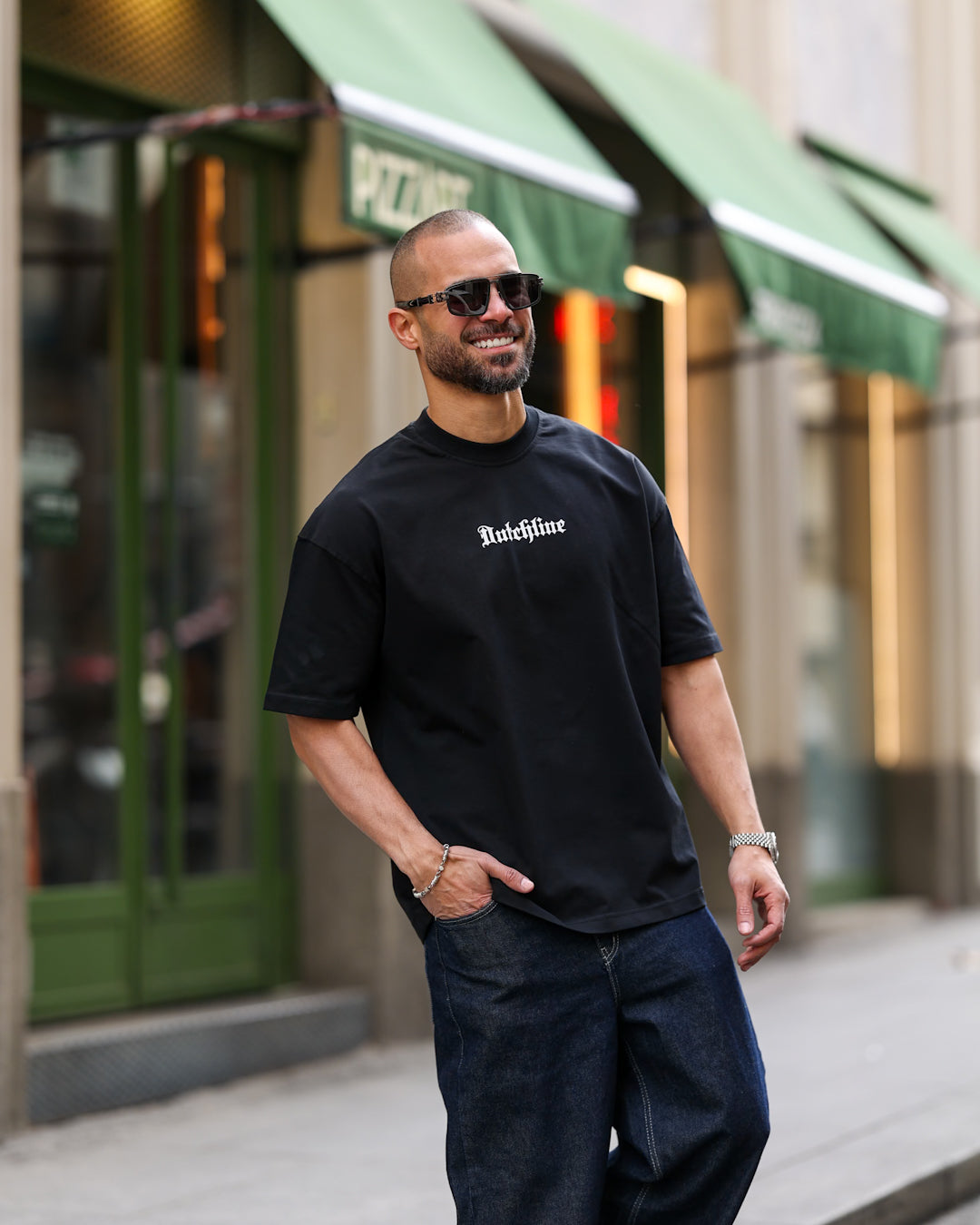 Printed Oversize T-shirt With Printed "DL"/3351
