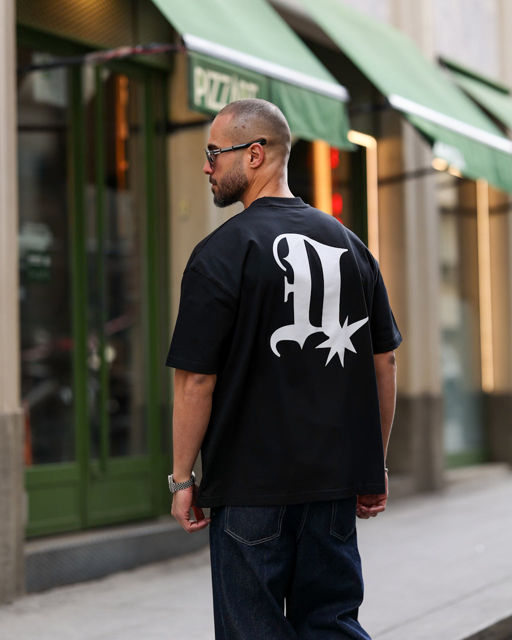 Printed Oversize T-shirt With Printed "DL"/3351