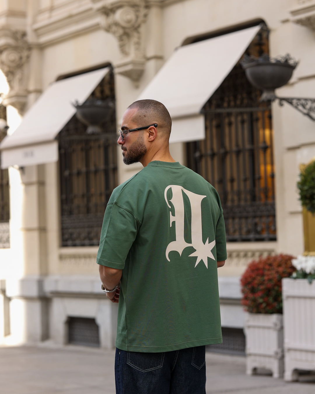 Printed Oversize T-shirt With Printed "DL"/3351