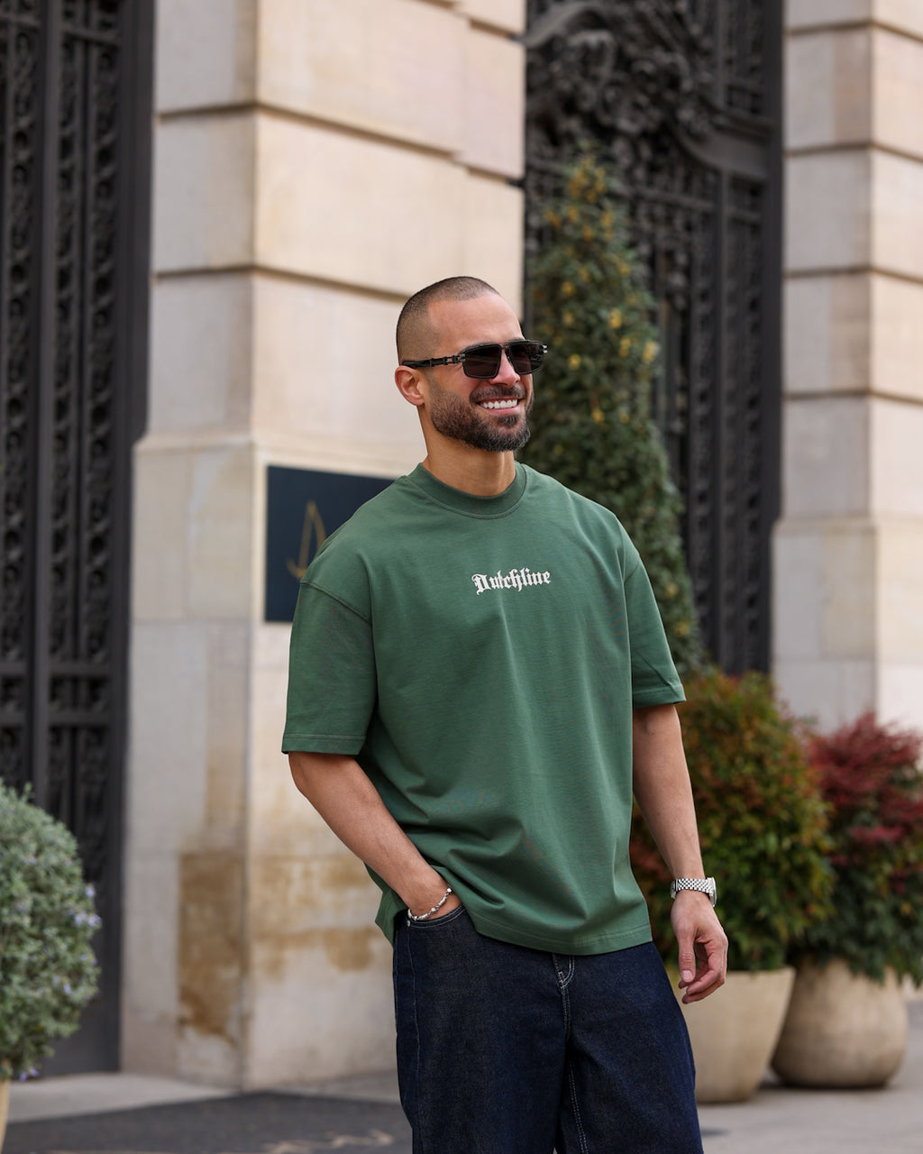 Printed Oversize T-shirt With Printed "DL"/3351