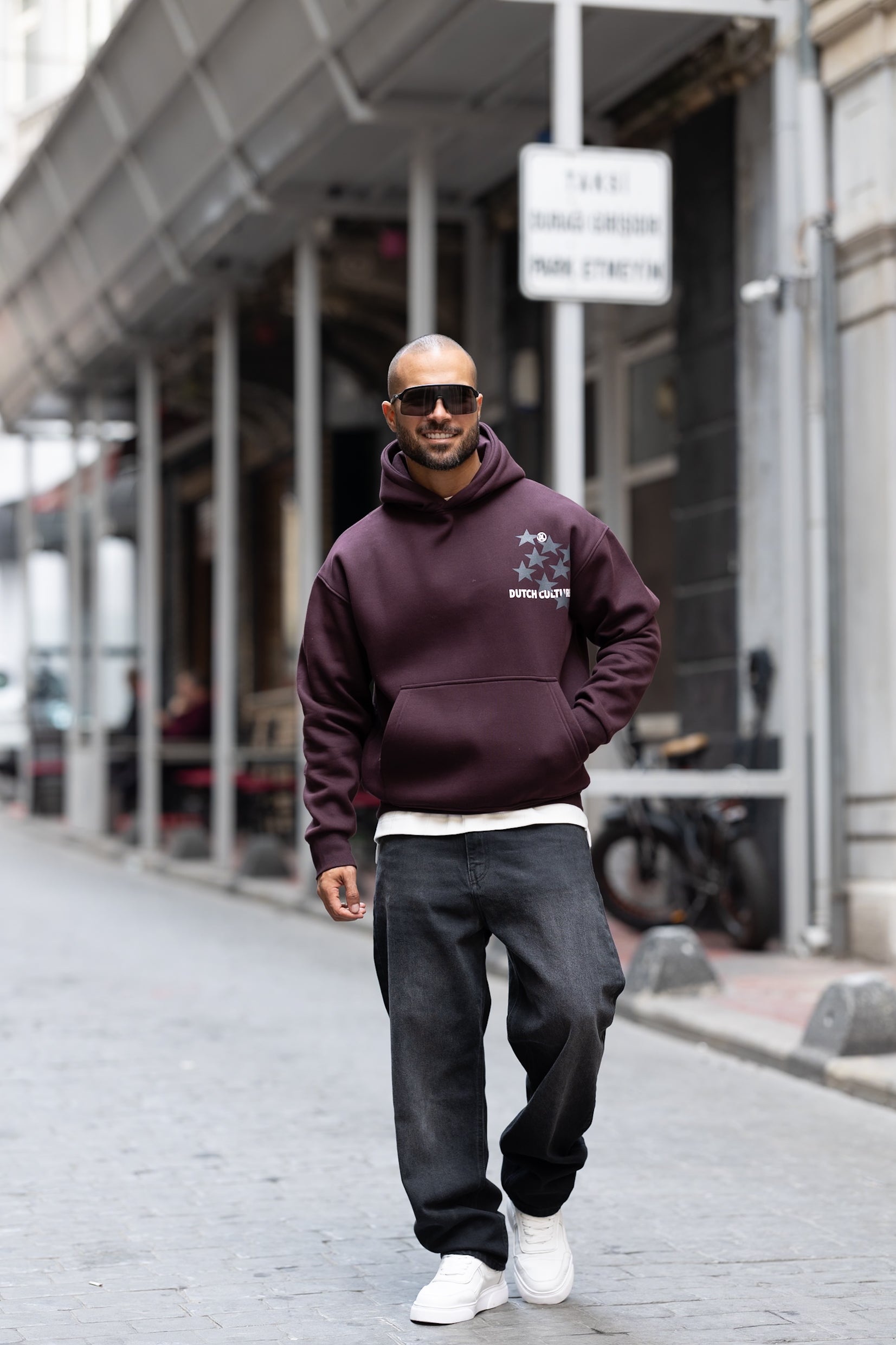 Relaxed Fit Printed Hoodie/4554