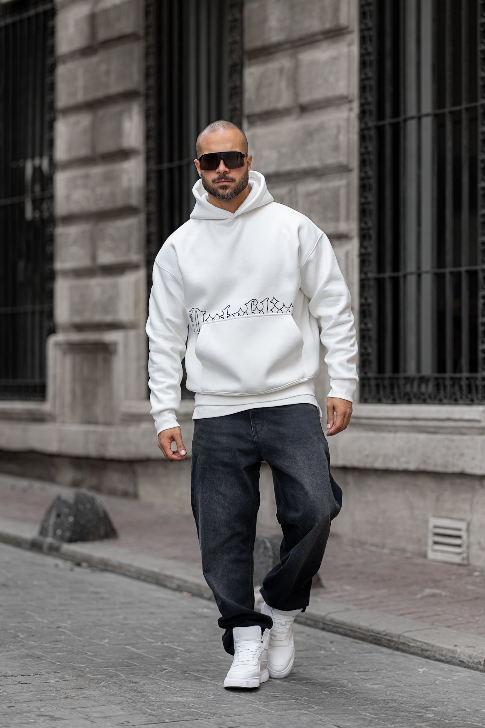 Oversized Printed Hoodie/4553