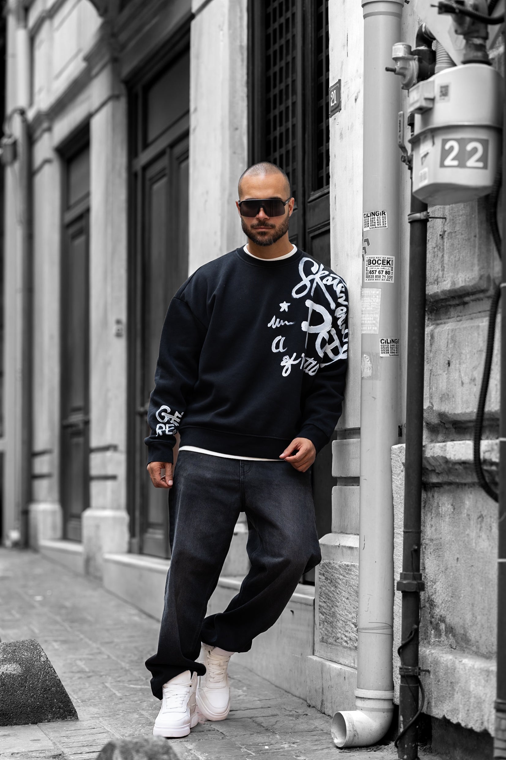 Printed Oversize Round Sweatshirt/4550