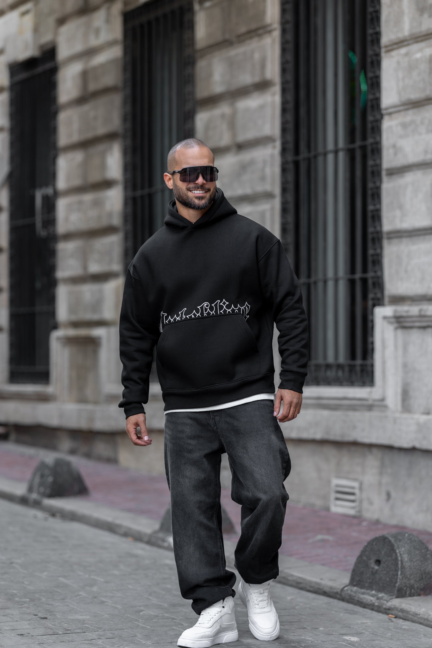 Oversized Printed Hoodie/4553