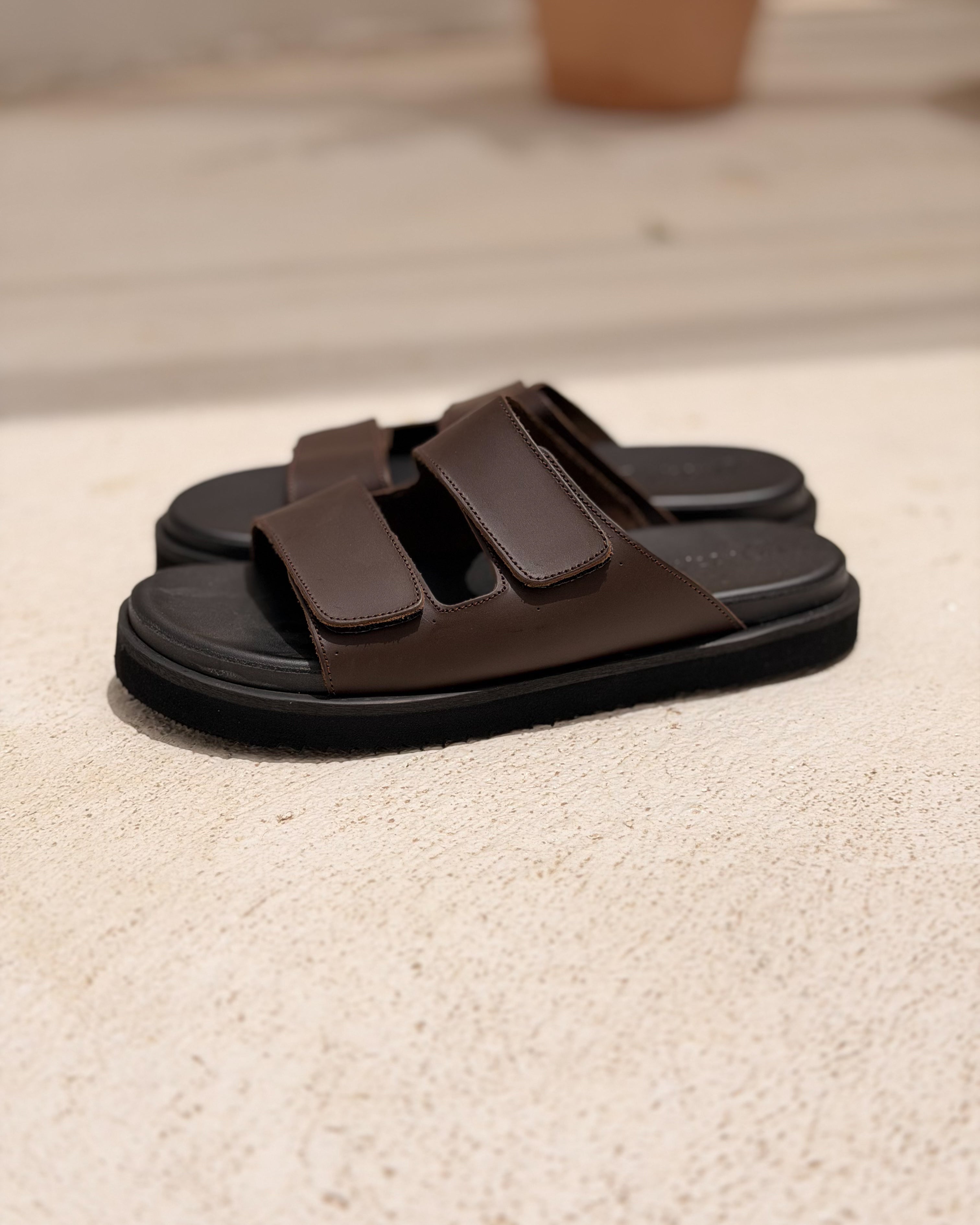 Basic Leather Strap Slipper/ 2026003