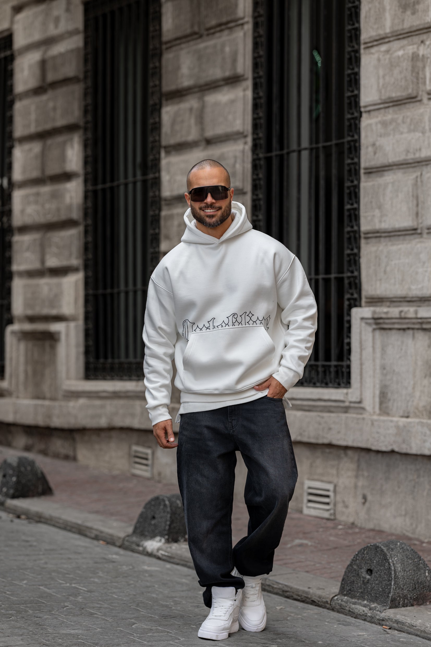 Oversized Printed Hoodie/4553