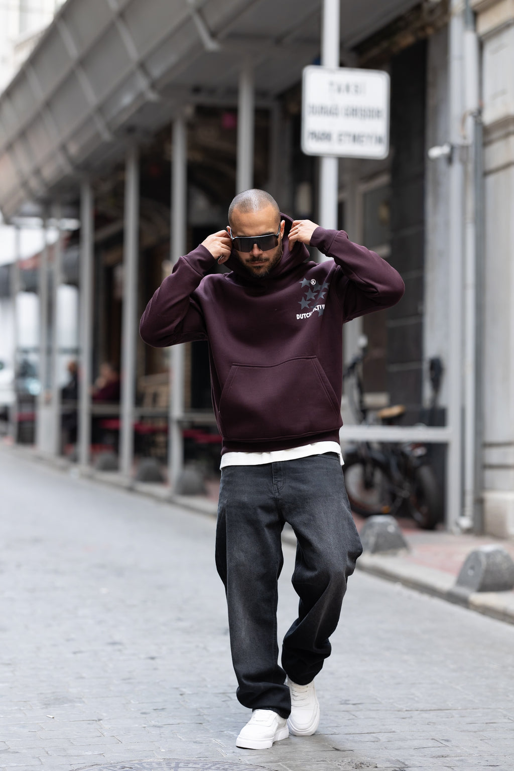 Relaxed Fit Printed Hoodie/4554