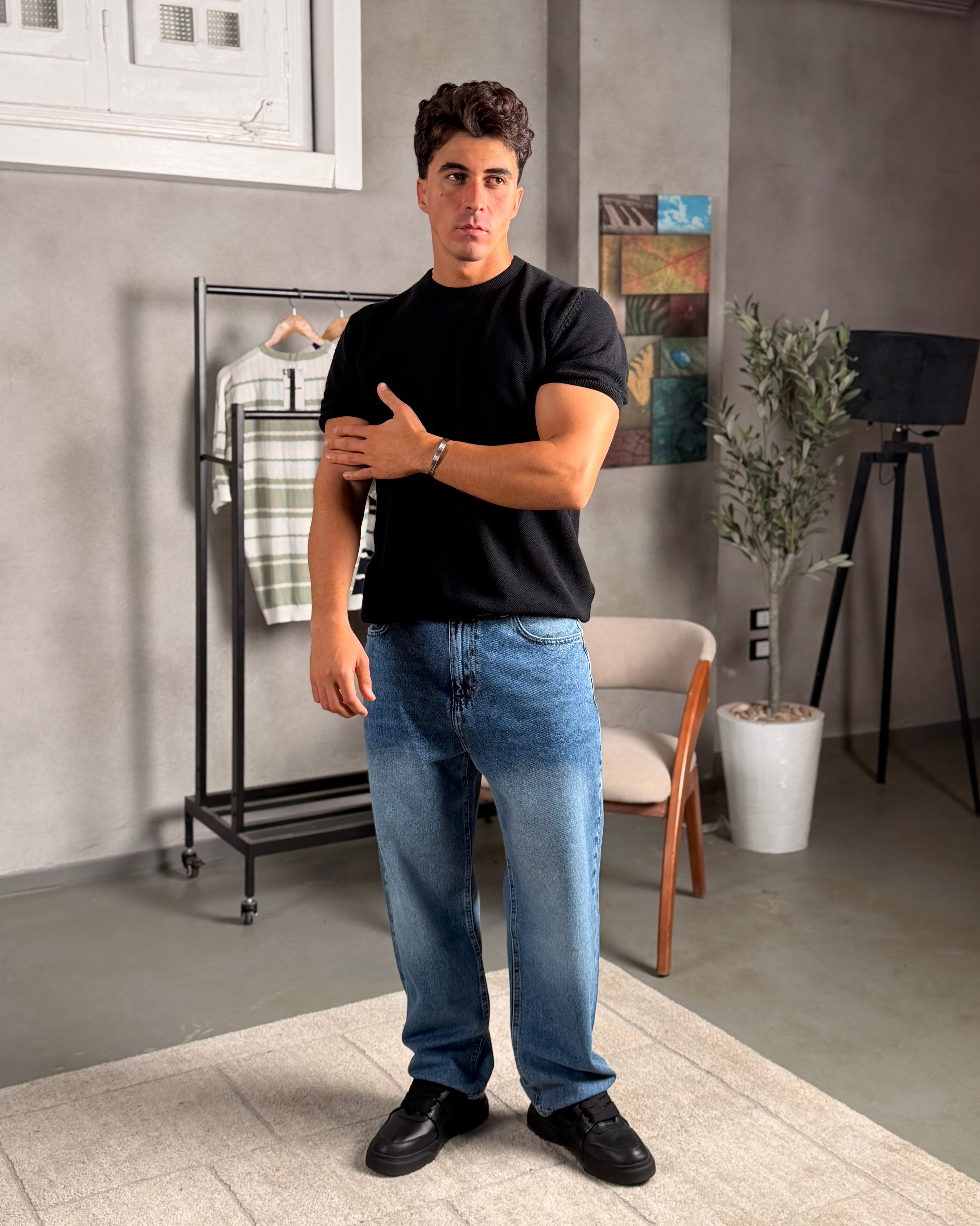 Basic Slim Fit knitwear shirt 5040