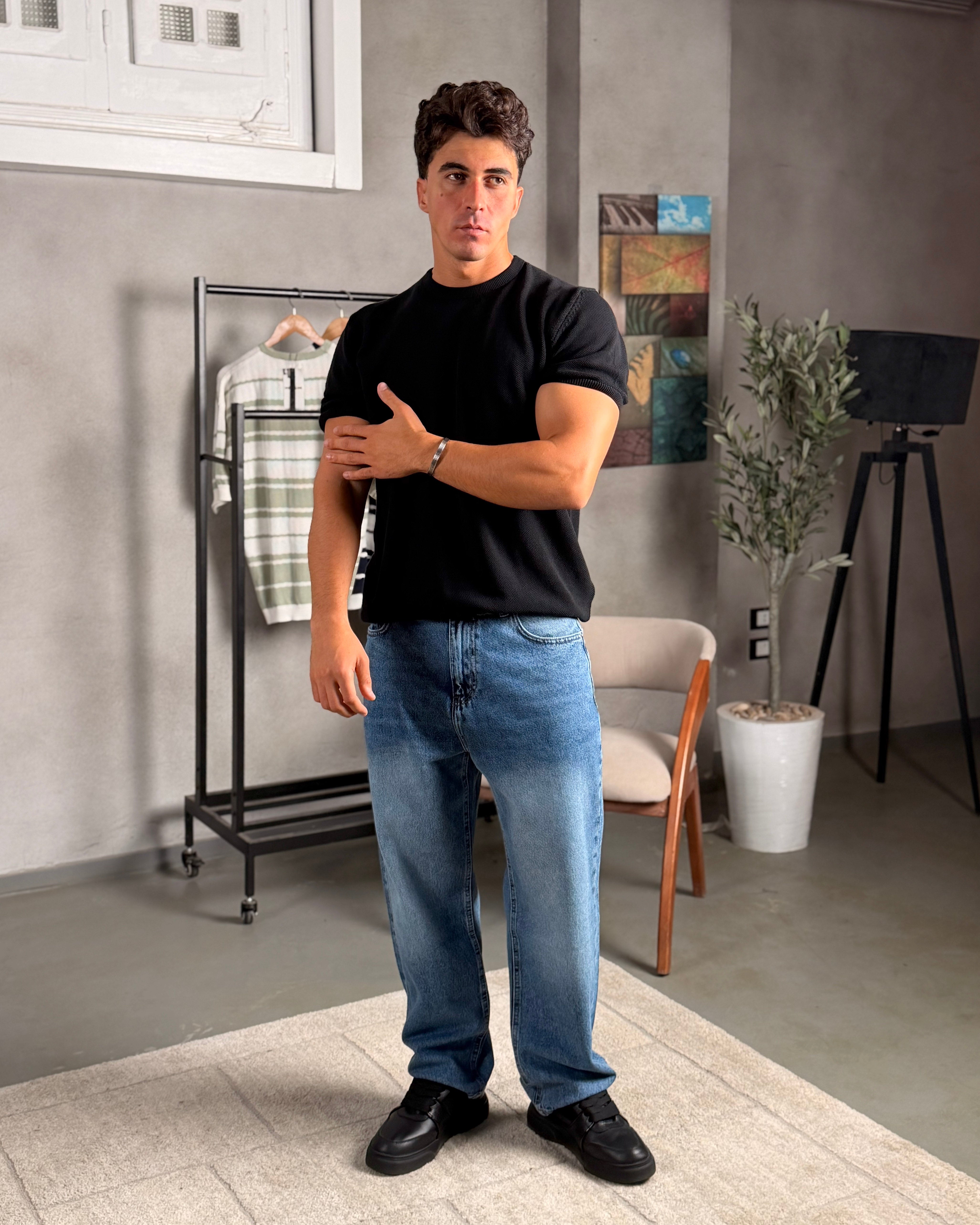Basic Slim Fit knitwear shirt 5040