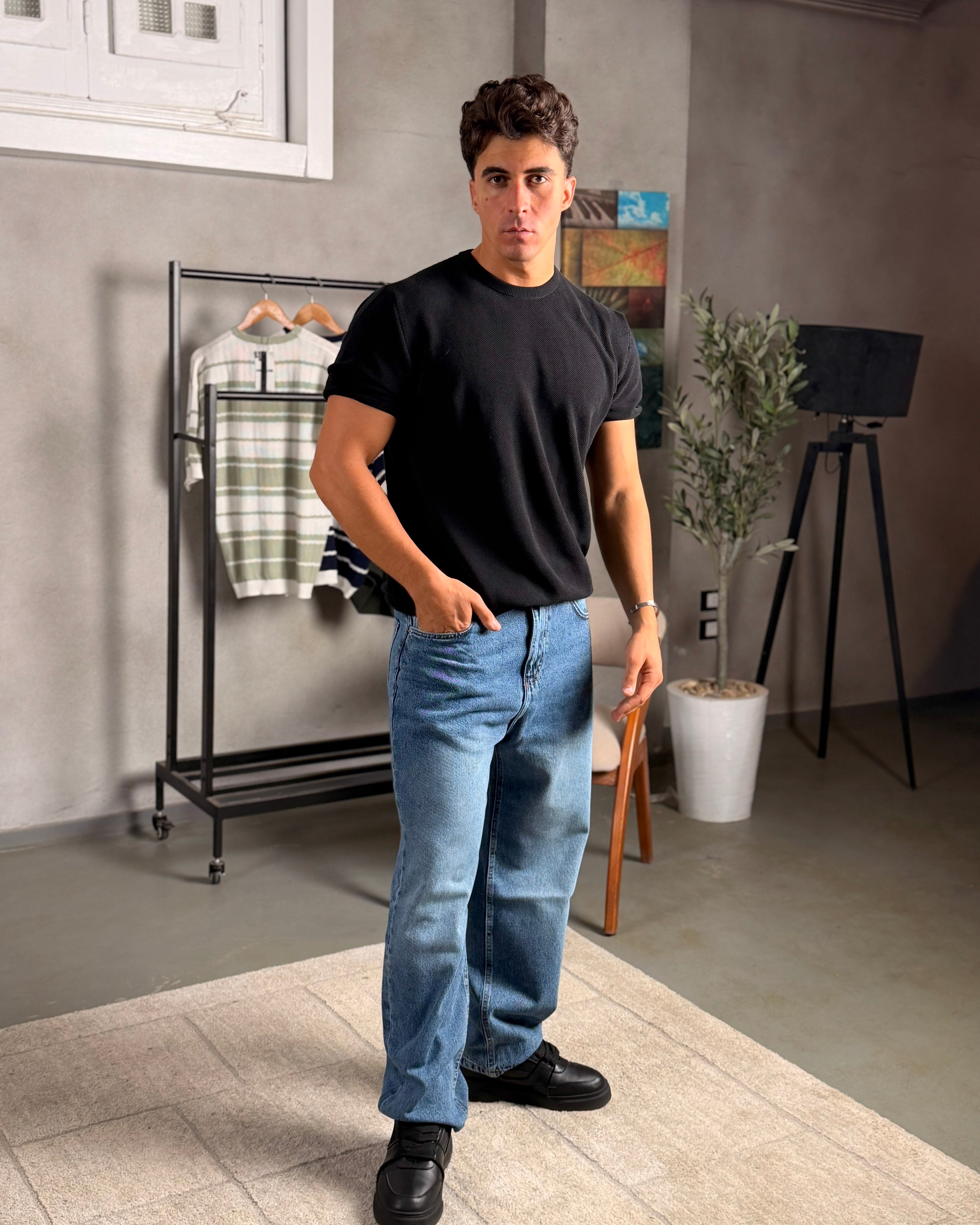 Basic Slim Fit knitwear shirt 5040
