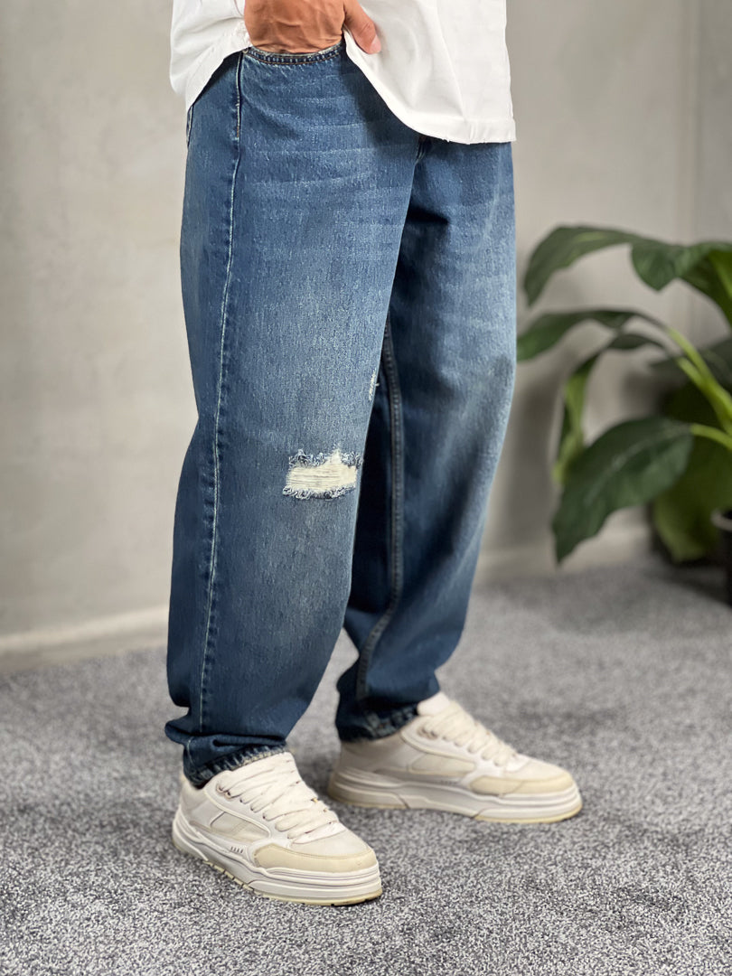 Cutting Wide Leg Jeans/1254