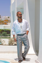 Basic Wide Leg Classic Pant With Belt/3219