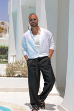 Basic Wide Leg Classic Pant With Belt/3219
