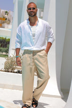 Basic Wide Leg Classic Pant With Belt/3219