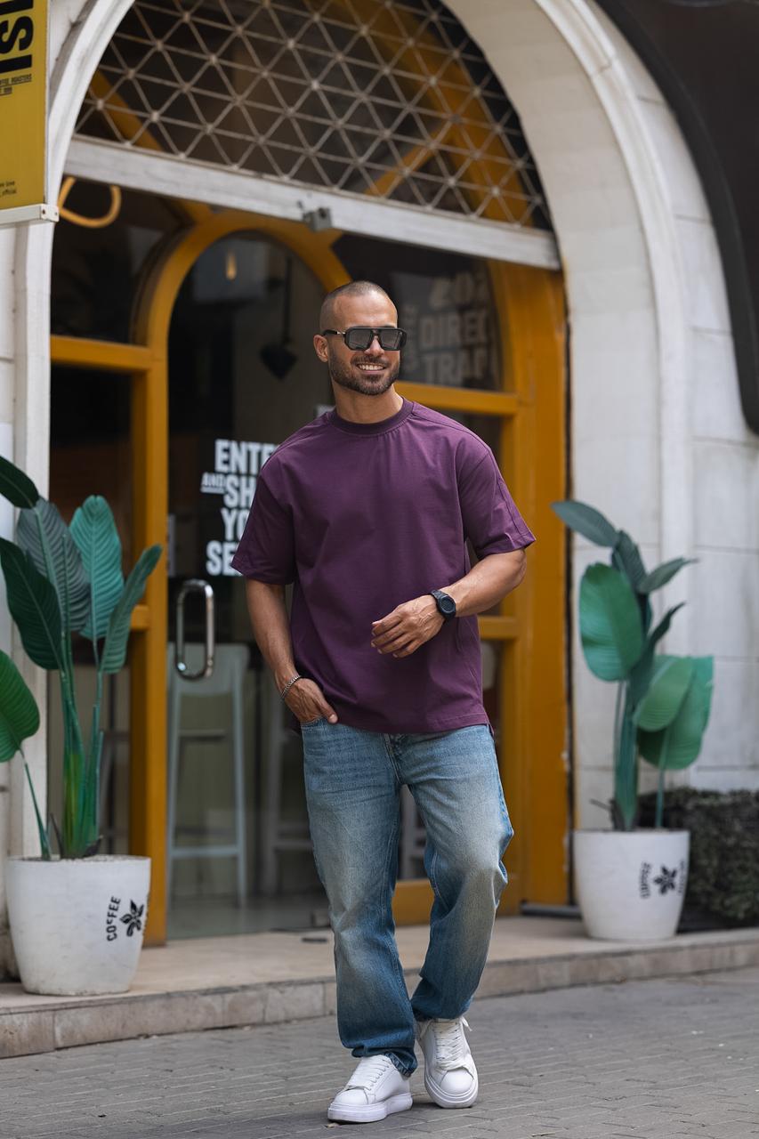 Basic Relaxed Fit T-shirt With Tape On Shoulders/3335