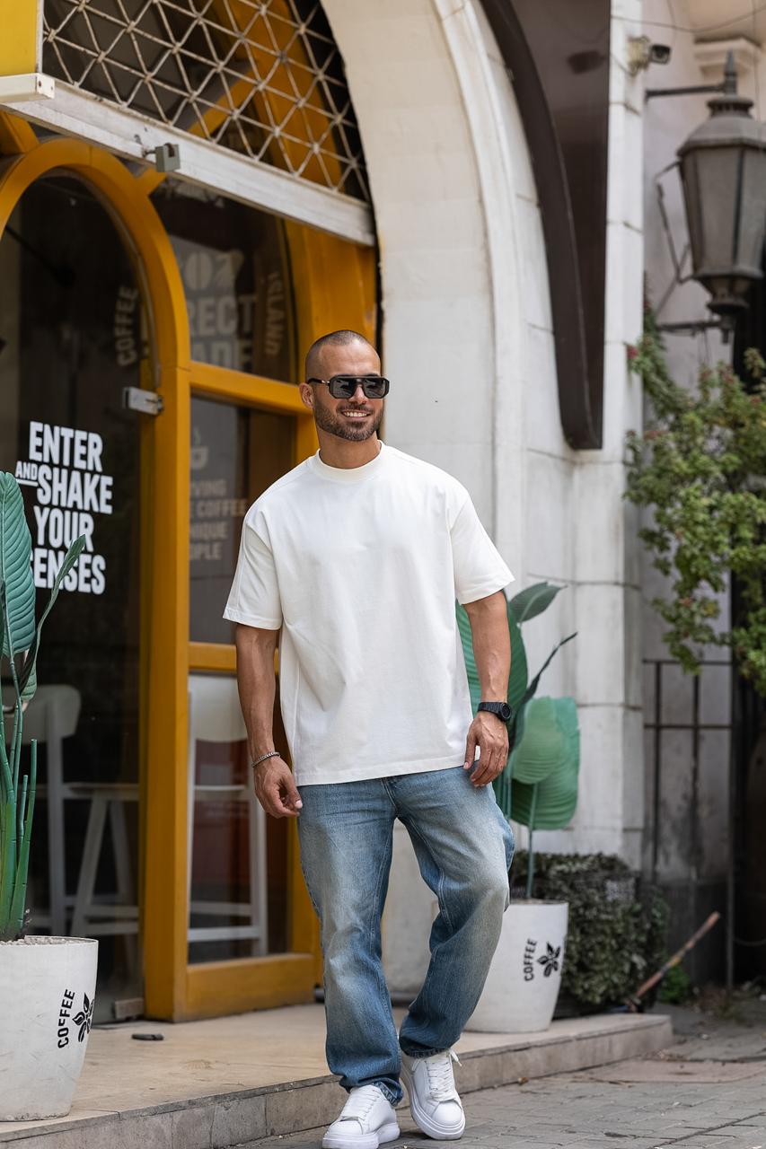 Basic Relaxed Fit T-shirt With Tape On Shoulders/3335