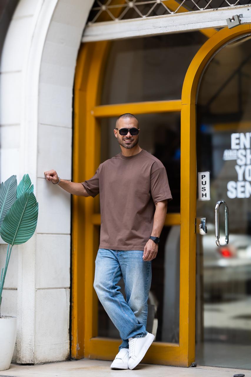 Basic Relaxed Fit T-shirt With Tape On Shoulders/3335