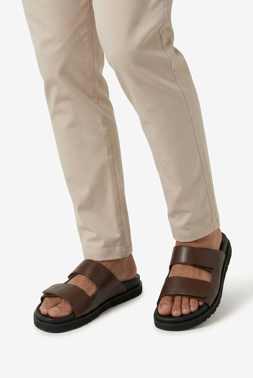 Basic Leather Strap Slipper/ 2026003