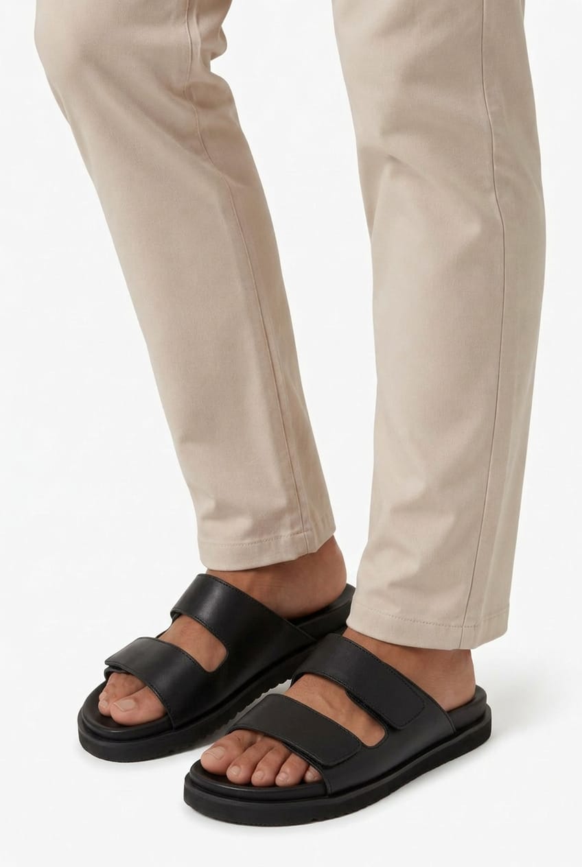 Basic Leather Strap Slipper/ 2026003