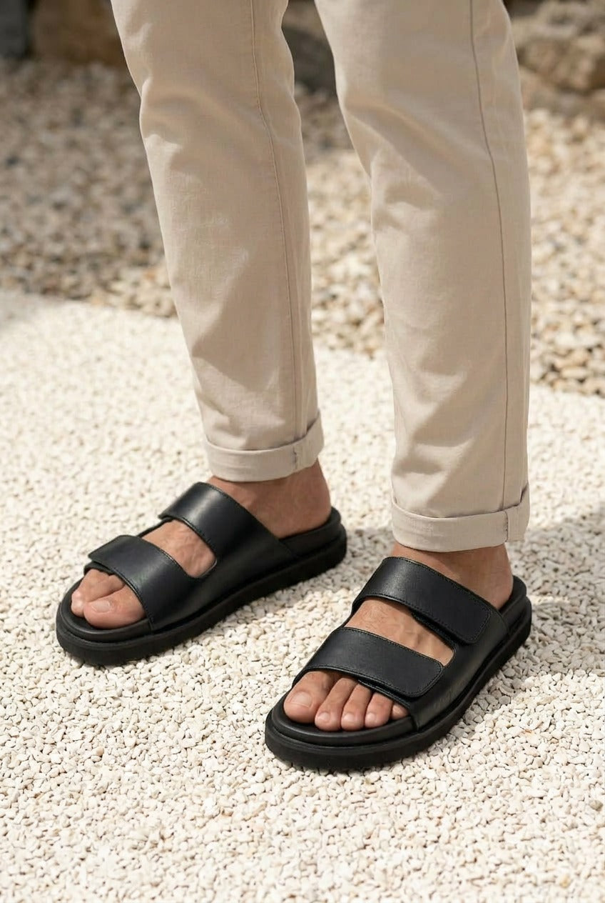 Basic Leather Strap Slipper/ 2026003
